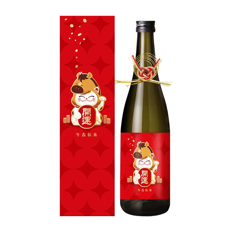 開運 招財貓 吉午純吟 紅 720ML